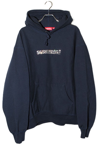 【中古】2025FW Supreme シュプリーム Swarovski Motion Logo Hooded Sweatshirt XL Navy