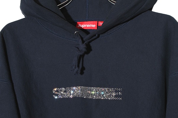 【中古】2025FW Supreme シュプリーム Swarovski Motion Logo Hooded Sweatshirt XL Navy_2