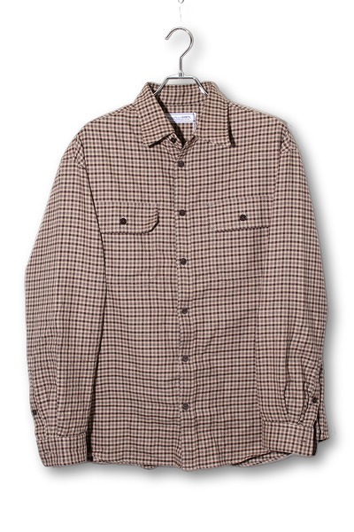 【中古】24AW UNIVERSAL PRODUCTS オリジナル チェック L/S ワークシャツ 3 BROWN ブラウン 243-60306 /● メンズ