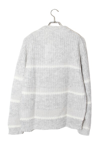 【中古】1 未使用品 SandWaterr リサーチ ボーダーセーター ニット Grey グレー /■In2 メンズ_1