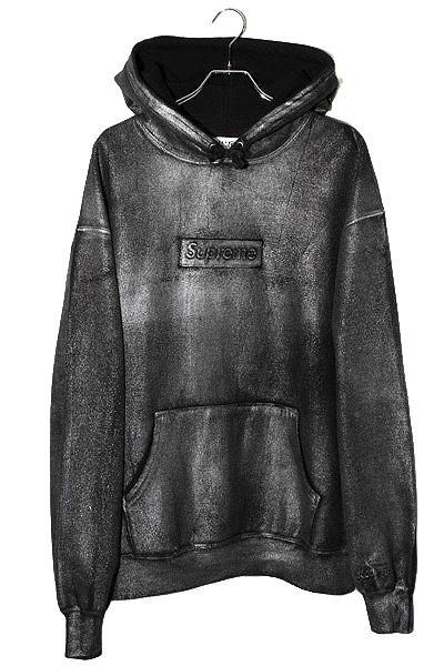 【中古】2024SS Supreme × MM6 Maison Margiela シュプリーム メゾンマルジェラ Foil Box Logo Hooded Sweatshirt XL