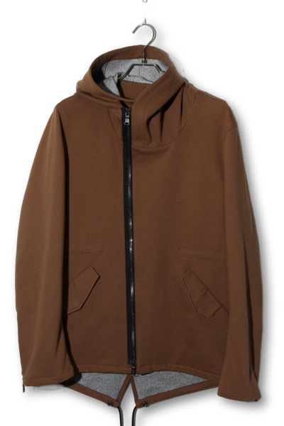 【中古】wjk ダウンファブリック ショート モッズ ジップアップパーカー L BROWN ブラウン cf82s /◆ メンズ