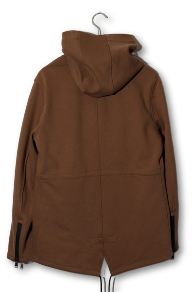 【中古】wjk ダウンファブリック ショート モッズ ジップアップパーカー L BROWN ブラウン cf82s /◆ メンズ_1