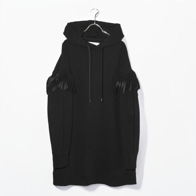 【中古】Martin Margiela 1 マルタンマルジェラ 1 FRINGED DETAIL HOODY M BLACK ブラック S51GU0052 /●☆