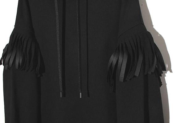 【中古】Martin Margiela 1 マルタンマルジェラ 1 FRINGED DETAIL HOODY M BLACK ブラック S51GU0052 /●☆_3