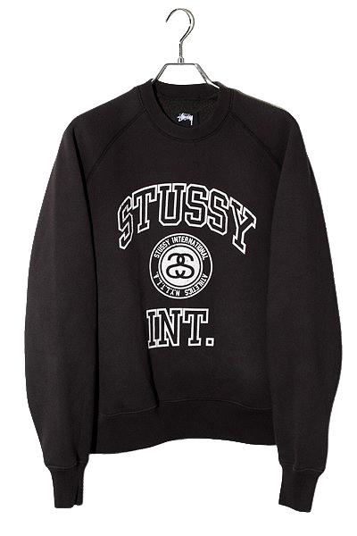 【中古】2024FW Stussy ステューシー Overlock Varsity Raglan Crew M Black ブラック 118564 /● メンズ