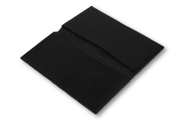 メンズ T.MBHえくぼなし 葉合わせ リザードレザー 札入れ 長財布 BLACK