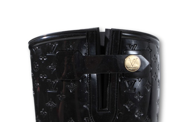 【中古】24.5cm LOUIS VUITTON ヴェルニドロップスライン ラバー モノグラム ショートブーツ レインシューズ 38_2