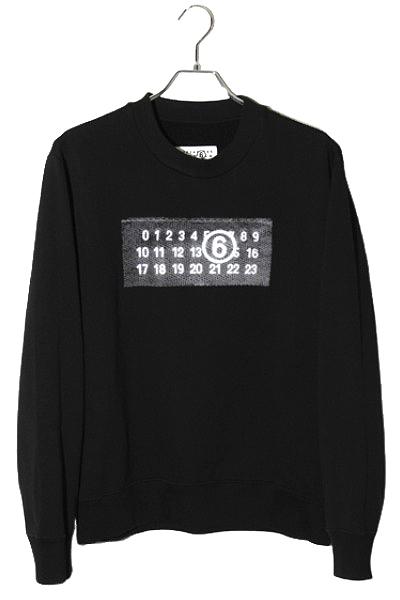 【中古】24SS MM6 Maison Margiela ナンバリング ロゴ プリント クルーネック スウェットシャツ S S52GU0221