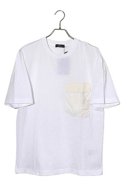 【中古】未使用品 25SS HERNO ヘルノ SUPERFINE COTTON JERSEY 胸ポケット 半袖 Tシャツ 46 JG000190U 52016