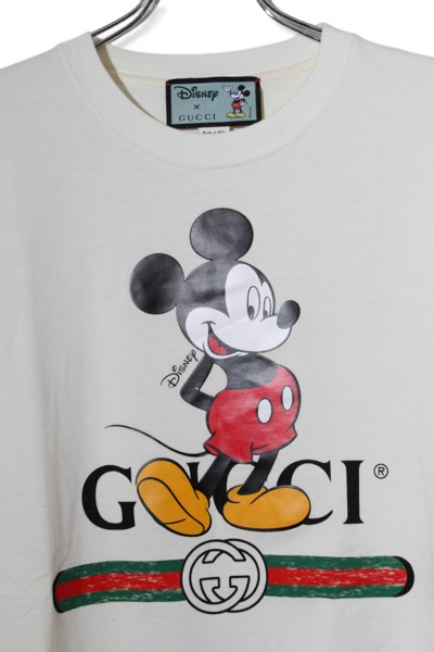【中古】GUCCI × Diseny グッチ ディズニー Mickey Print Tee ミッキーマウス プリント Tシャツ S アイボリー/●_2