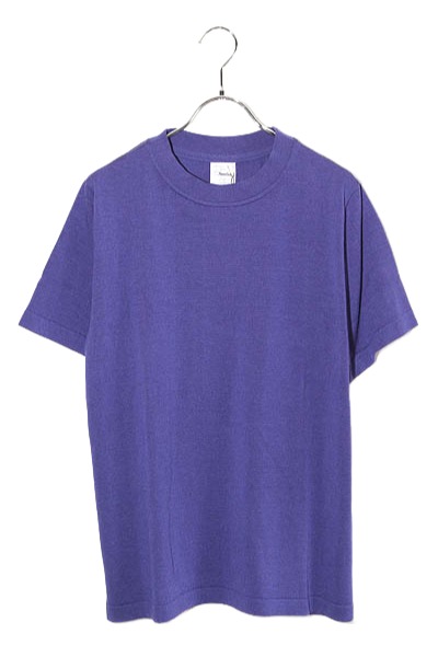 【中古】未使用品 Yonetomi ヨネトミ SILK KNIT TEE SHORT SLEEVE シルク100％ 半袖 ニット 2 パープル 95-242-024