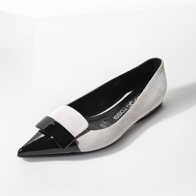 【中古】21.5cm sergio rossi セルジオロッシ SRI コレクション BALLERINA  バレリーナフラットシューズ 34.5 B07630