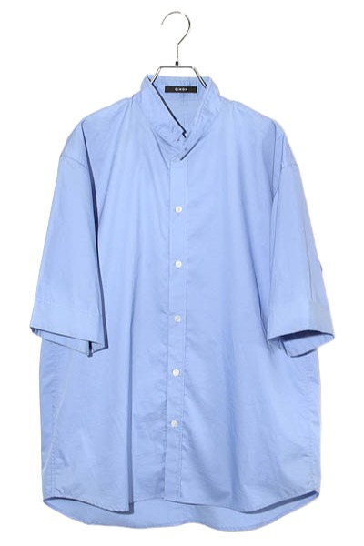【中古】CINOH チノ S/S SHIRT 半袖 バンドカラー シャツ 46 BLUE ブルー 22SST309 /◆ メンズ