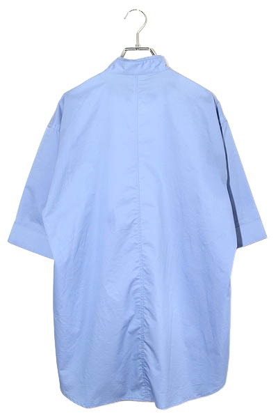 【中古】CINOH チノ S/S SHIRT 半袖 バンドカラー シャツ 46 BLUE ブルー 22SST309 /◆ メンズ_1