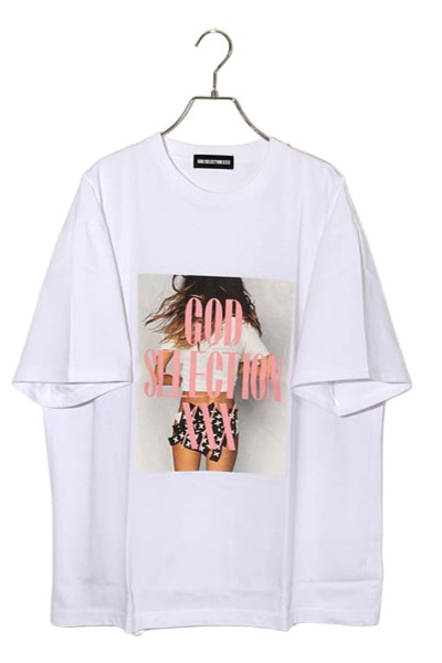 【中古】未使用品 GOD SELECTION XXX ゴッドセレクショントリプルエックス T-SHIRT プリント 半袖Tシャツ XL