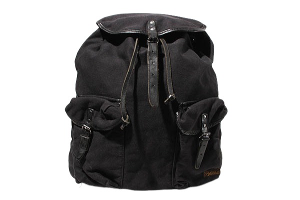 【中古】POLO RALPH LAUREN ポロ ラルフローレン キャンバス×レザー バックパック リュック リュックサック 巾着型