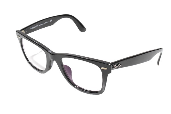 【中古】RAY BAN レイバン WAYFARER ウェイファーラー サングラス メガネ 眼鏡 アイウェア 52□22 150 RB2140F 度入り