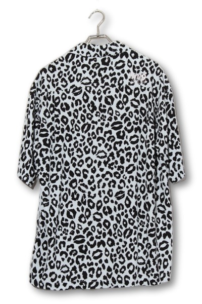 【中古】24AW 未使用品 マインデニム ウィンダンシー Lips Leopard Print Open Coller SH  3 Sax サックス_1