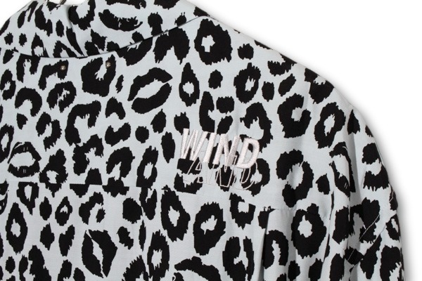 【中古】24AW 未使用品 マインデニム ウィンダンシー Lips Leopard Print Open Coller SH  3 Sax サックス_2
