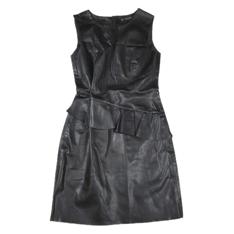 中古 ザラ ベーシック Zara Basic フェイクレザー ノースリーブ ハーフ ワンピース カットソー フリル 合成皮革 Xsの通販はau Pay マーケット ブランド古着のベクトル