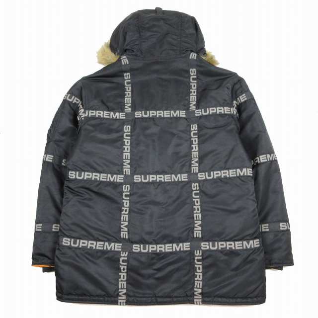 supremeテープロゴパーカー黒 XL