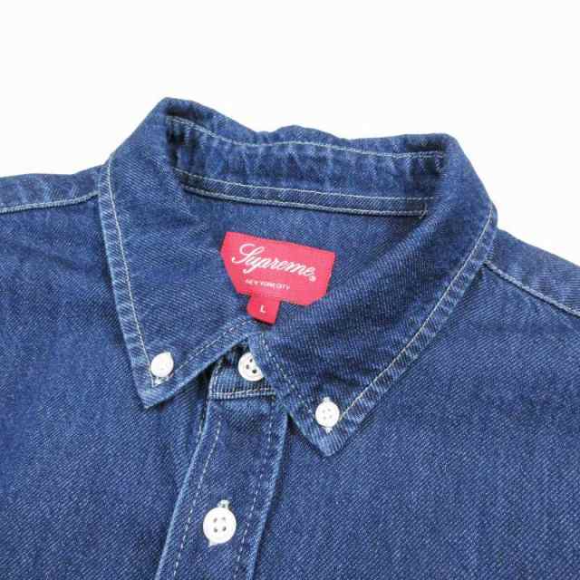 【中古】美品 22AW シュプリーム SUPREME Small Box Shirt Denim スモールボックスロゴ デニム シャツ  カットソー｜au PAY マーケット