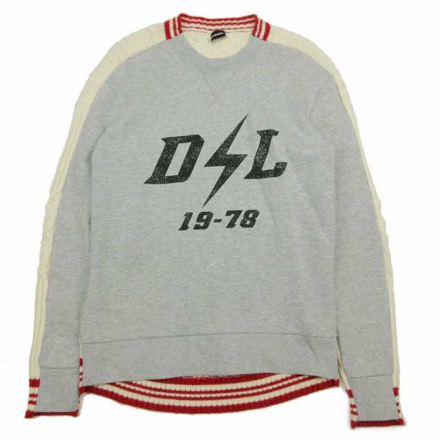 中古】ディーゼル DIESEL スウェット × ケーブル ニット ドッキング ...