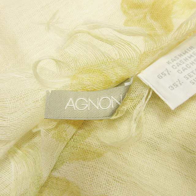 中古】美品 アニオナ AGNONA カシミヤ シルク 花柄 大判 ストール