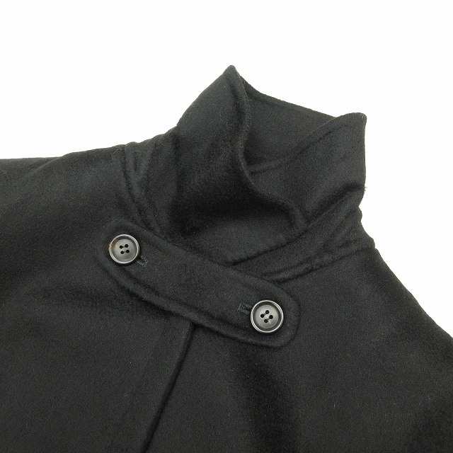 【の激安】美品 AGNONA アニオナ カシミヤ100％ 3B シングル テーラードジャケット ショートコート 黒 ブラック L1102 Mサイズ
