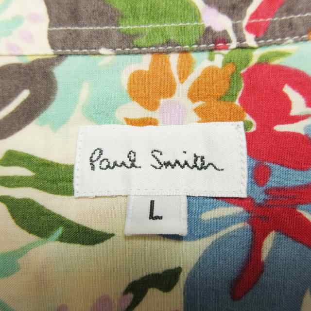 中古】ポールスミス PAUL SMITH 花柄 総柄 シャツ 長袖 バラ 薔薇