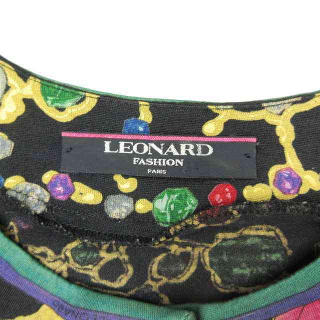 中古】美品 レオナール LEONARD ウール × シルク アクセサリー柄