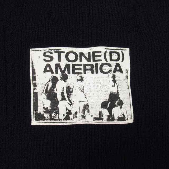 【中古】極美品 20ss ラフシモンズ アーカイブ STONED AMERICA メッセージパッチ オーバーサイズ ニット セーター｜au PAY  マーケット