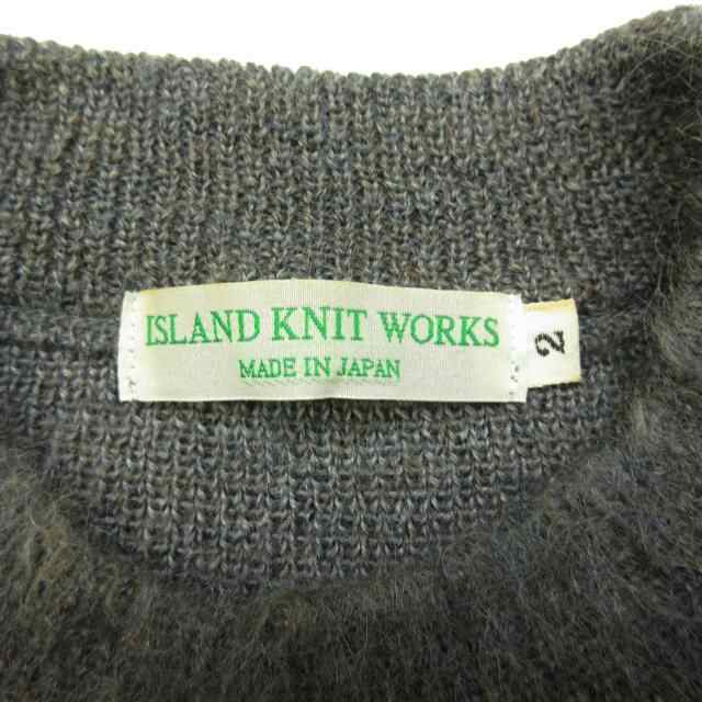 【中古】アイランドニットワークス ISLAND KNIT WORKS モヘア ウール ブレンド ニット セーター 長袖 シャギー｜au PAY  マーケット