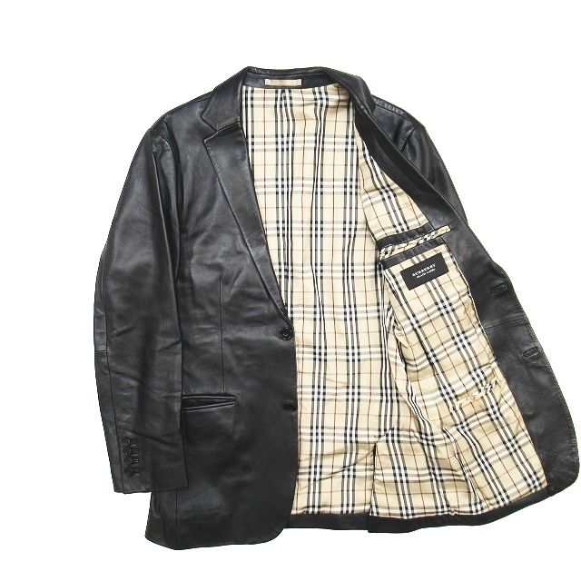 中古】バーバリーブラックレーベル BURBERRY BLACK LABEL ノバチェック ラムレザー テーラードジャケットM黒◎ME2 の通販はau  PAY マーケット - ブランド古着のベクトル | au PAY マーケット－通販サイト