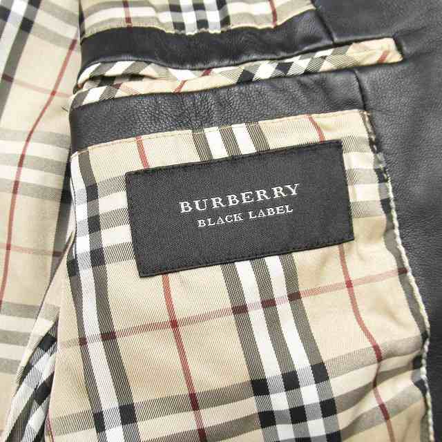 中古】バーバリーブラックレーベル BURBERRY BLACK LABEL ノバチェック ラムレザー テーラードジャケットM黒◎ME2 の通販はau  PAY マーケット - ブランド古着のベクトル | au PAY マーケット－通販サイト