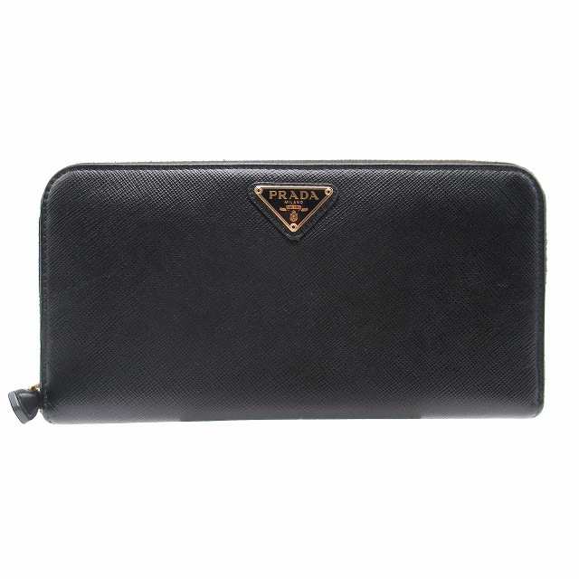 中古】美品 プラダ PRADA 長財布 トライアングルロゴ サフィアーノ ...