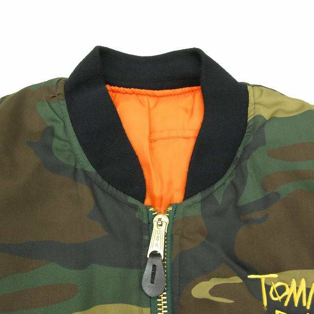 中古】TOMMY BOY MUSIC FOSTEX GARMENTS MA-1 CAMO ロゴ 刺繍 フライト