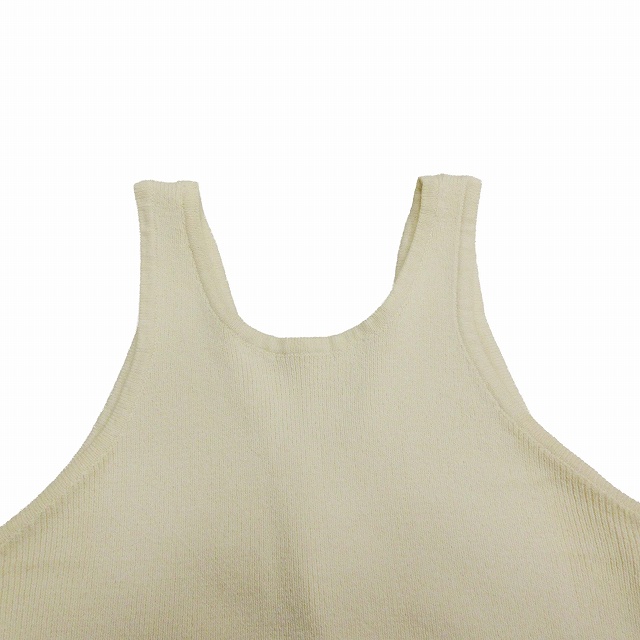 【中古】ジェーンスミス JANE SMITH リブ ニット タンクトップ オープンバック ラウンドカット ノースリーブの通販は
