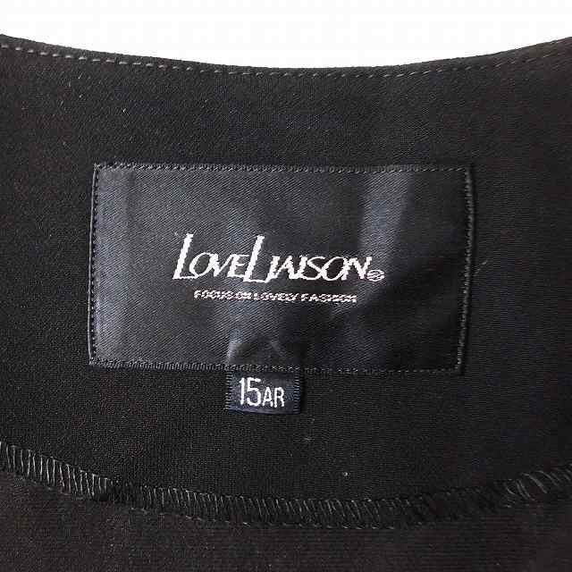 【中古】美品 ラブリエゾン LOVELIAISON ノーカラー ジャケット ブレザー ブラック フォーマル 喪服 長袖 15AR ♪5 ｜au PAY  マーケット