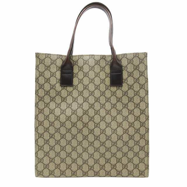 【中古】グッチ GUCCI GGスプリーム PVC レザー ハンドル トート ハンド バッグ 総柄 GG柄 91249