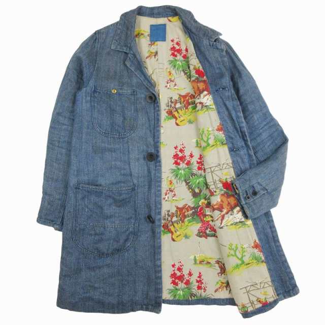 【中古】14AW ビズビム VISVIM ICT ENGINEER COAT エンジニア コート ミドル丈 リネン インディゴ 0214905013016