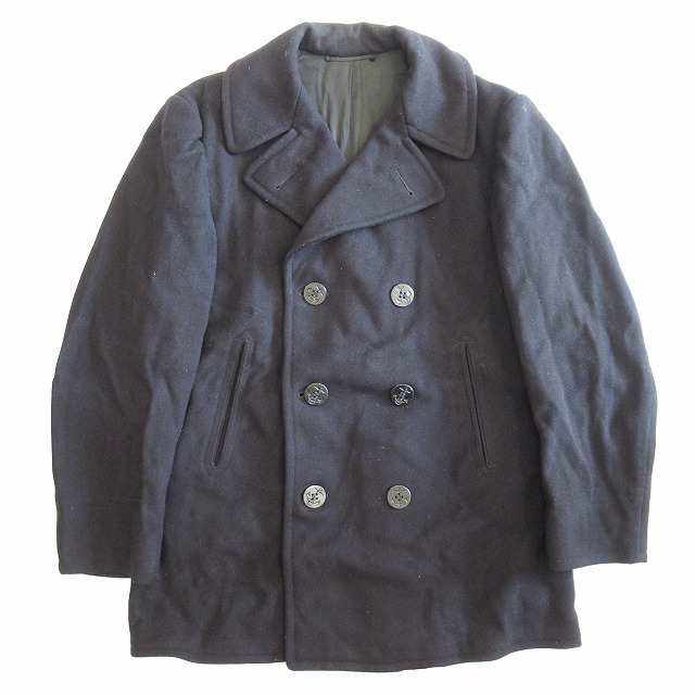 【中古】60s 1960年代 ヴィンテージ U.S.NAVY 米軍 PEA COAT メルトン ピーコート 1961年製 海軍 ミリタリー 40R 紺