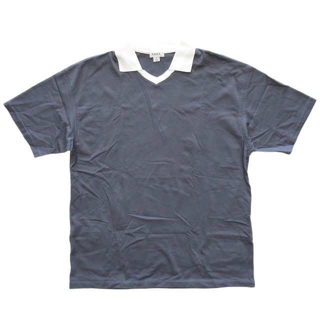 【中古】19ss tone トーン ポロシャツ 半袖 Vネック 配色 プルオーバー トップス サイズ3 グレー メンズ の通販は 5,220円