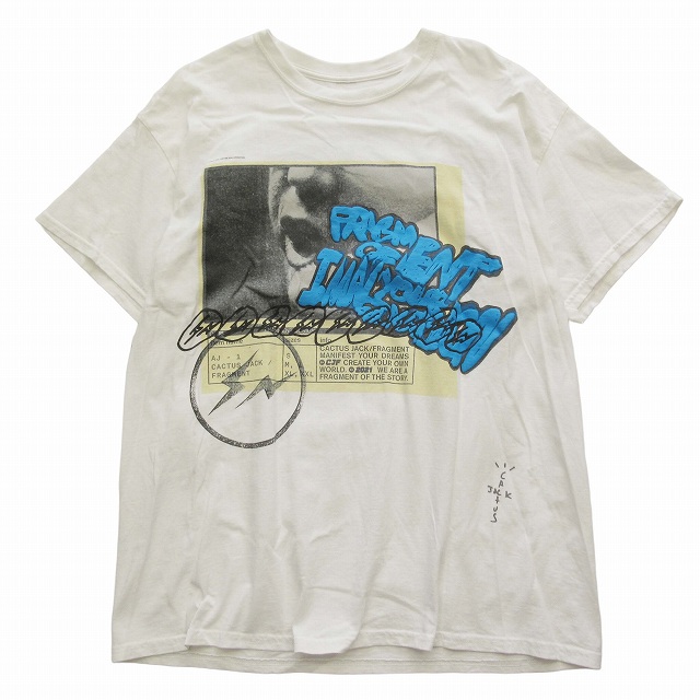 【中古】21AW カクタスジャック トラヴィススコット × フラグメントデザイン Manifest ロゴ マニフェスト Tシャツの通販は 7,770円