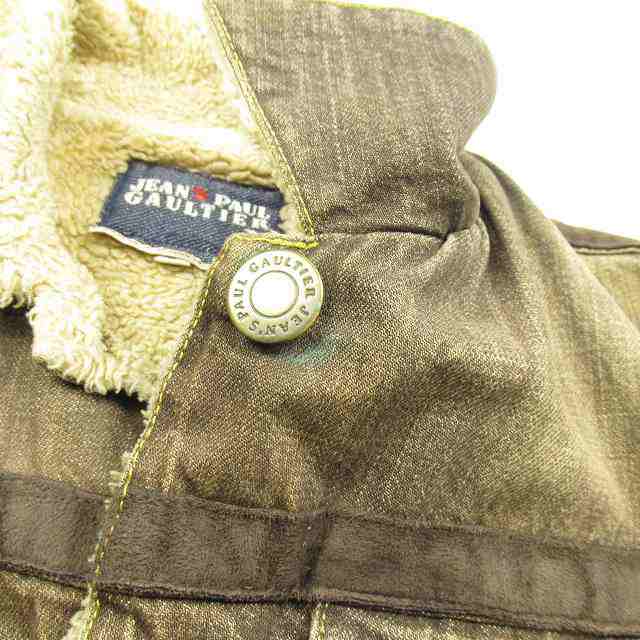 【中古】ジーンズポールゴルチエ Vintage JEAN'S PAUL GAULTIER ボア デニム ジャケット ブルゾン 40 M ブラウン ♪9 