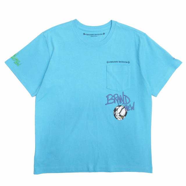 【中古】美品 24ss クロムハーツ × マッティボーイ BRAIN NEW T-SHIRT BLUE Tシャツ ロゴ グラフィック プリント L