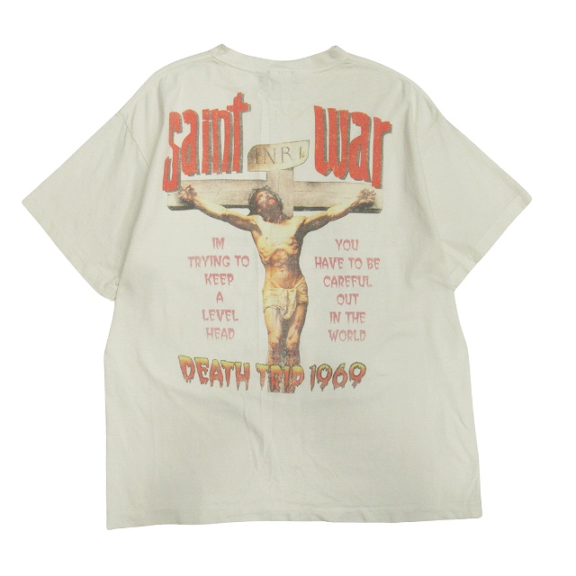 【中古】美品 24ss セントマイケル SAINT MXXXXXX SAINT_WAR_SS TEE Tシャツ プリント ヴィンテージライク 半袖 中古】美品 24ss セントマイケル SAINT MXXXXXX SAINT_WAR_SS TEE T