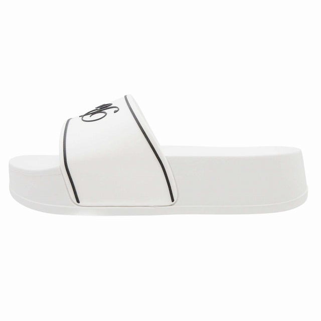 【中古】レディ Rady プラットフォーム シャワー サンダル ラバー スライド 厚底 シューズ ロゴ サイズF 白の通販は