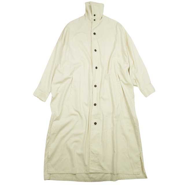 【中古】21aw ワイズ ヨウジヤマモト HIGH-COLLAR LONG COAT SOFT TWILL ハイネック ロングコート コットンの通販は